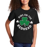 Dibs On The Redhead Shamrock St Patricks Day Kids T-Shirt