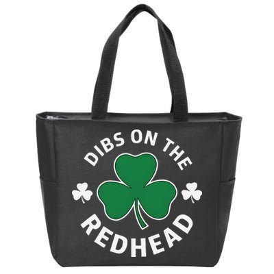 Dibs On The Redhead Shamrock St Patricks Day Zip Tote Bag