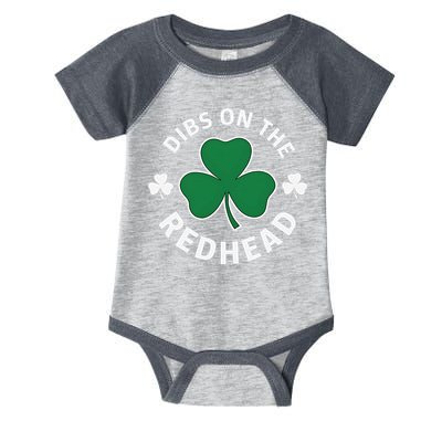 Dibs On The Redhead Shamrock St Patricks Day Infant Baby Jersey Bodysuit