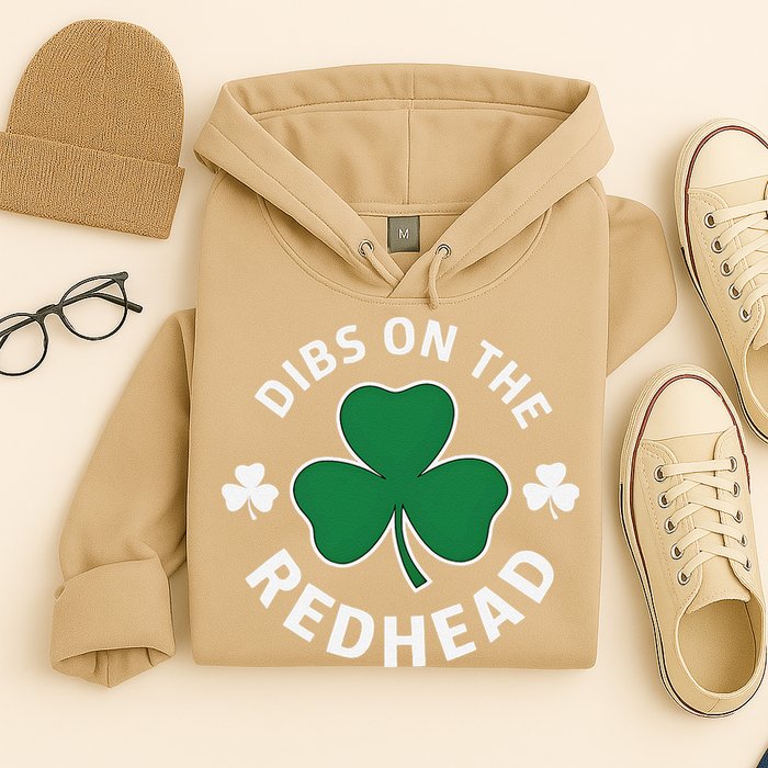 Dibs On The Redhead Shamrock St Patricks Day Hoodie