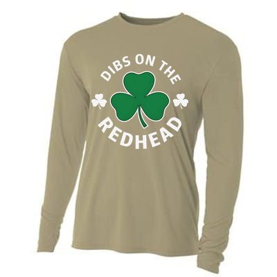 Dibs On The Redhead Shamrock St Patricks Day Cooling Performance Long Sleeve Crew