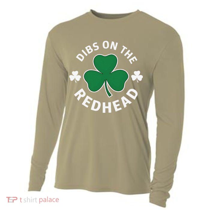 Dibs On The Redhead Shamrock St Patricks Day Cooling Performance Long Sleeve Crew