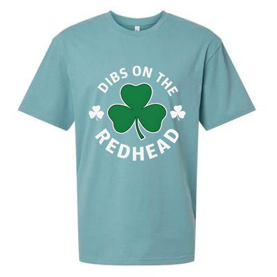 Dibs On The Redhead Shamrock St Patricks Day Sueded Cloud Jersey T-Shirt