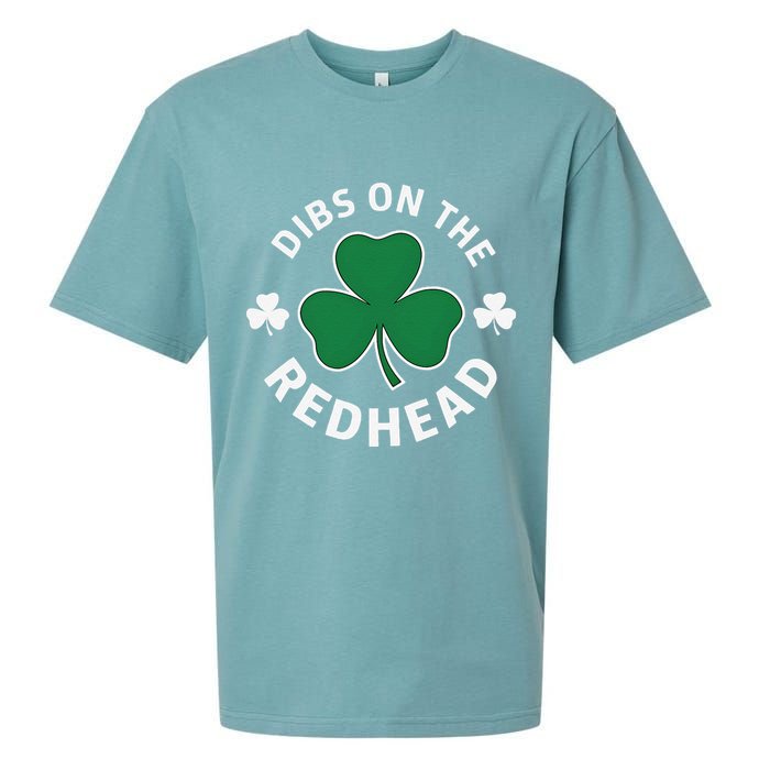Dibs On The Redhead Shamrock St Patricks Day Sueded Cloud Jersey T-Shirt
