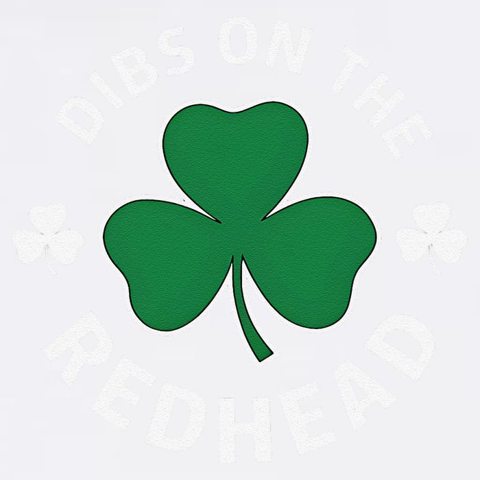 Dibs On The Redhead Shamrock St Patricks Day Garment-Dyed Sweatshirt
