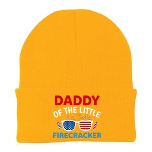 Daddy Of The Little Firecracker 4th Of July Birthday Funny Gift Cute Gift Knit Cap Winter Beanie