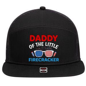 Daddy Of The Little Firecracker 4th Of July Birthday Funny Gift Cute Gift 7 Panel Mesh Trucker Snapback Hat