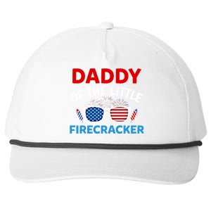 Daddy Of The Little Firecracker 4th Of July Birthday Funny Gift Cute Gift Snapback Five-Panel Rope Hat