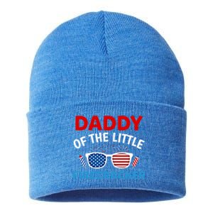 Daddy Of The Little Firecracker 4th Of July Birthday Funny Gift Cute Gift Sustainable Knit Beanie