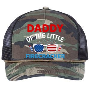 Daddy Of The Little Firecracker 4th Of July Birthday Funny Gift Cute Gift Retro Rope Trucker Hat Cap