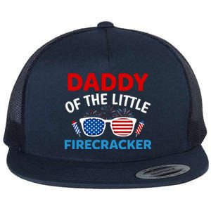 Daddy Of The Little Firecracker 4th Of July Birthday Funny Gift Cute Gift Flat Bill Trucker Hat