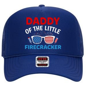 Daddy Of The Little Firecracker 4th Of July Birthday Funny Gift Cute Gift High Crown Mesh Back Trucker Hat