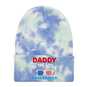 Daddy Of The Little Firecracker 4th Of July Birthday Funny Gift Cute Gift Tie Dye 12in Knit Beanie