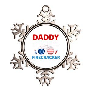 Daddy Of The Little Firecracker 4th Of July Birthday Funny Gift Cute Gift Metallic Star Ornament