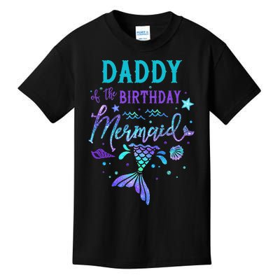 Daddy Of The Birthday Mermaid Theme Party Squad Security Kids T-Shirt