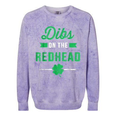 Dibs On The Redhead For St Patricks Day Party Colorblast Crewneck Sweatshirt