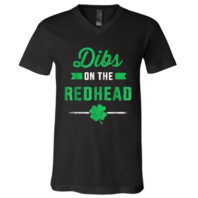 Dibs On The Redhead For St Patricks Day Party V-Neck T-Shirt