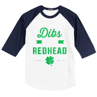 Dibs On The Redhead For St Patricks Day Party Baseball Sleeve Shirt