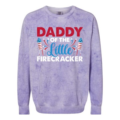 Daddy Of The Little Firecracker 4th Of July Birthday Party Gift Colorblast Crewneck Sweatshirt