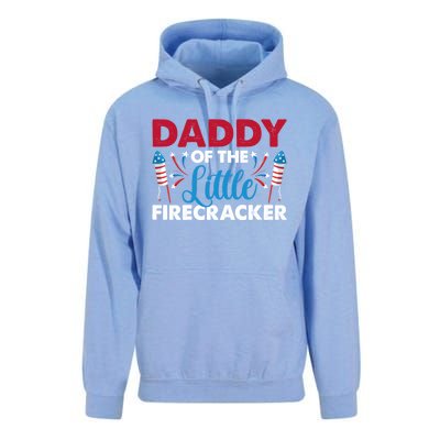 Daddy Of The Little Firecracker 4th Of July Birthday Party Gift Unisex Surf Hoodie