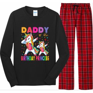 Daddy Of The Birthday Princess Dabbing Unicorn Dad Long Sleeve Pajama Set