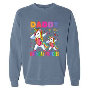 Daddy Of The Birthday Princess Dabbing Unicorn Dad Garment-Dyed Sweatshirt