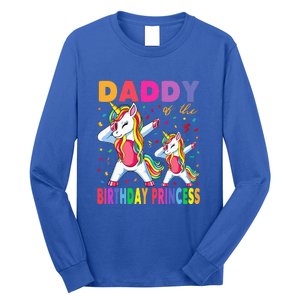 Daddy Of The Birthday Princess Dabbing Unicorn Dad Long Sleeve Shirt