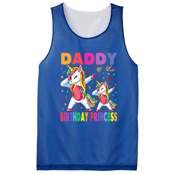 Daddy Of The Birthday Princess Dabbing Unicorn Dad Mesh Reversible Basketball Jersey Tank