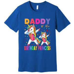 Daddy Of The Birthday Princess Dabbing Unicorn Dad Premium T-Shirt