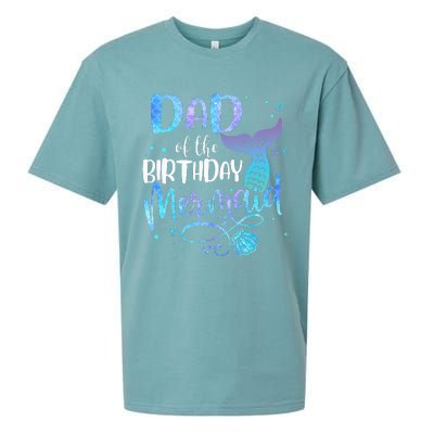 Dad Of The Birthday Mermaid Family Matching Party Squad Sueded Cloud Jersey T-Shirt