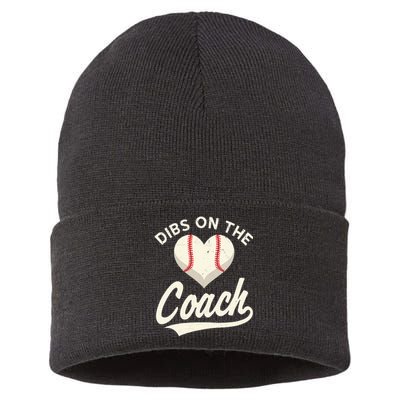 Dibs On The Coach Baseball Funny Baseball Coach Gifts Sustainable Knit Beanie