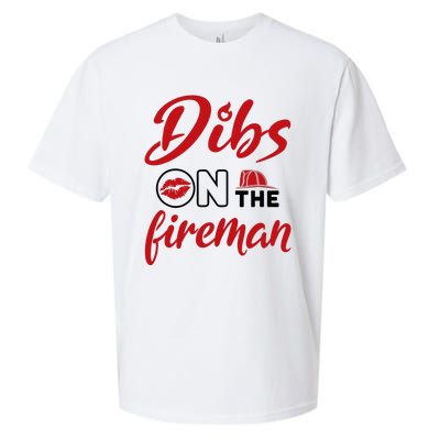 Dibs On The Fireman Fire Wife Girlfriend Firefighter Wife Sueded Cloud Jersey T-Shirt