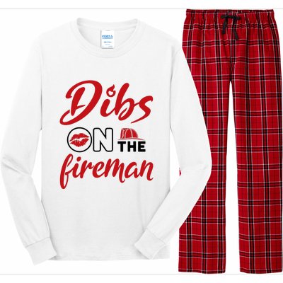 Dibs On The Fireman Fire Wife Girlfriend Firefighter Wife Long Sleeve Pajama Set