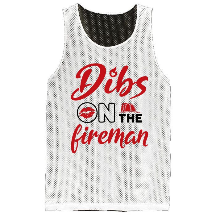 Dibs On The Fireman Fire Wife Girlfriend Firefighter Wife Mesh Reversible Basketball Jersey Tank