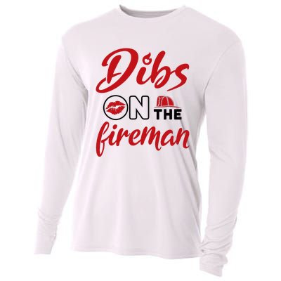 Dibs On The Fireman Fire Wife Girlfriend Firefighter Wife Cooling Performance Long Sleeve Crew