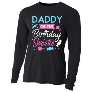 Daddy Of The Birthday Sweetie Candy Lollipop Bday Party Dad Cooling Performance Long Sleeve Crew