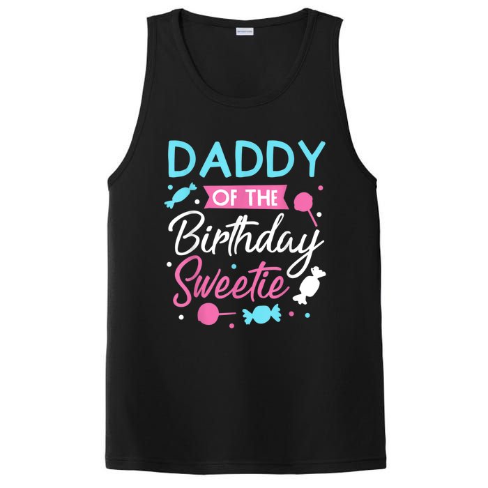 Daddy Of The Birthday Sweetie Candy Lollipop Bday Party Dad PosiCharge Competitor Tank