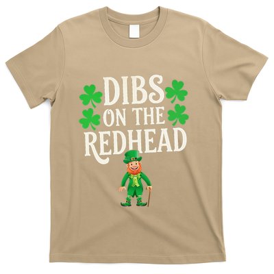 Dibs On The Redhead St PatrickS Day Leprechaun Shamrock T-Shirt
