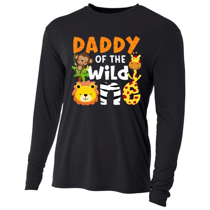 Daddy Of The Wild One Zoo Bday Party Safari Jungle Animals Cooling Performance Long Sleeve Crew