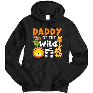 Daddy Of The Wild One Zoo Bday Party Safari Jungle Animals Tie Dye Hoodie