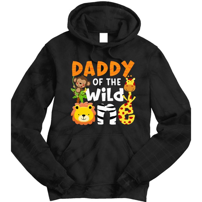 Daddy Of The Wild One Zoo Bday Party Safari Jungle Animals Tie Dye Hoodie