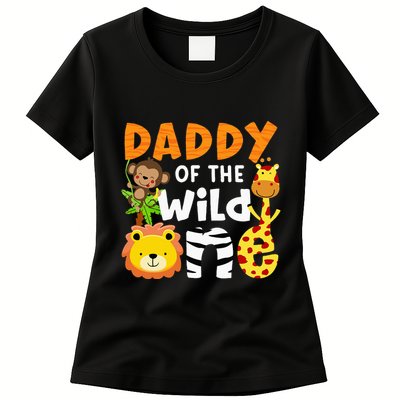 Daddy Of The Wild One Zoo Bday Party Safari Jungle Animals Womens T-Shirt