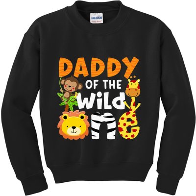 Daddy Of The Wild One Zoo Bday Party Safari Jungle Animals Kids Sweatshirt