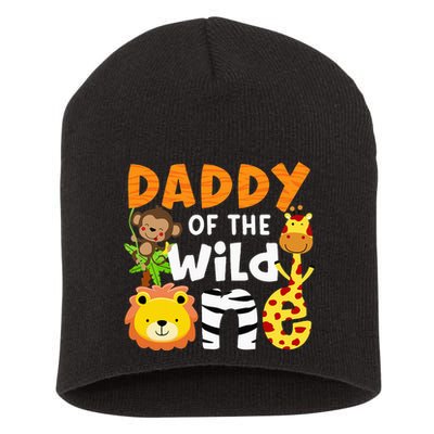 Daddy Of The Wild One Zoo Bday Party Safari Jungle Animals Short Acrylic Beanie
