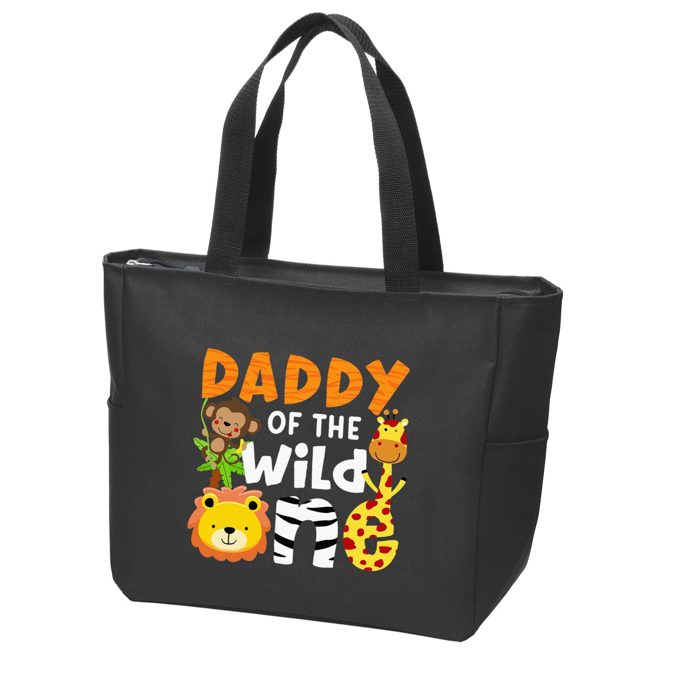 Daddy Of The Wild One Zoo Bday Party Safari Jungle Animals Zip Tote Bag