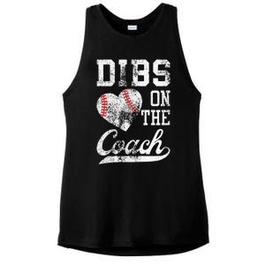 Dibs On The Coach Funny Coachs Wife Quote Cool Baseball Mom Ladies PosiCharge Tri-Blend Wicking Tank