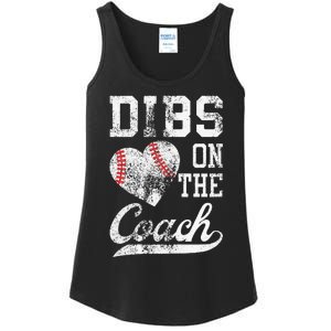 Dibs On The Coach Funny Coachs Wife Quote Cool Baseball Mom Ladies Essential Tank