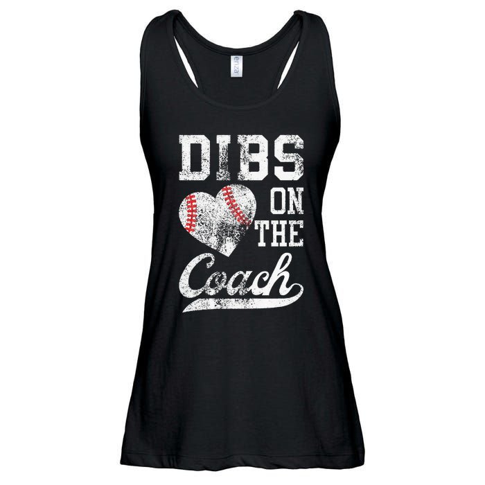 Dibs On The Coach Funny Coachs Wife Quote Cool Baseball Mom Ladies Essential Flowy Tank