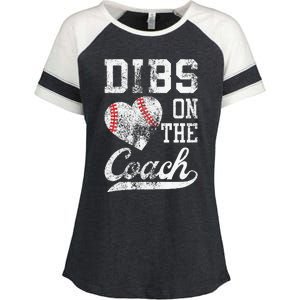 Dibs On The Coach Funny Coachs Wife Quote Cool Baseball Mom Enza Ladies Jersey Colorblock Tee