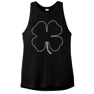 Dotted Cloverleaf St. Patrick's Day Ladies PosiCharge Tri-Blend Wicking Tank